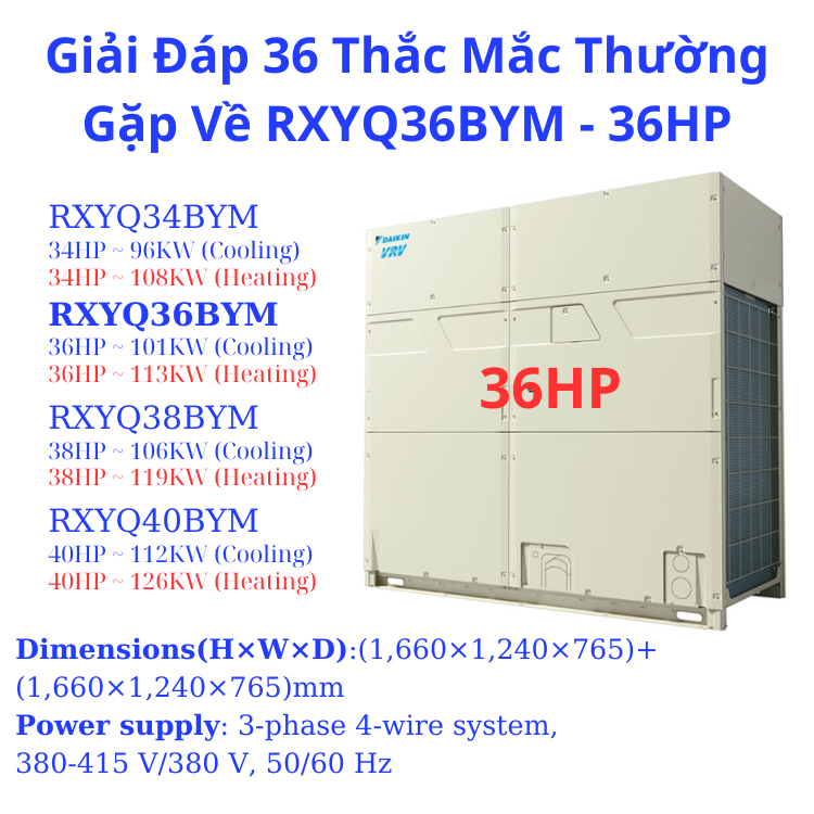36 Thắc Mắc Thường Gặp Về RXYQ36BYM - 36HP